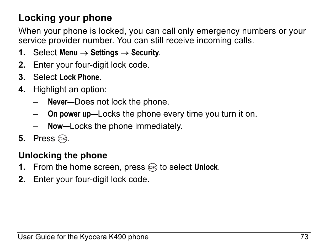 Kyocera ENERGI K490 User Manual | Page 95 / 135