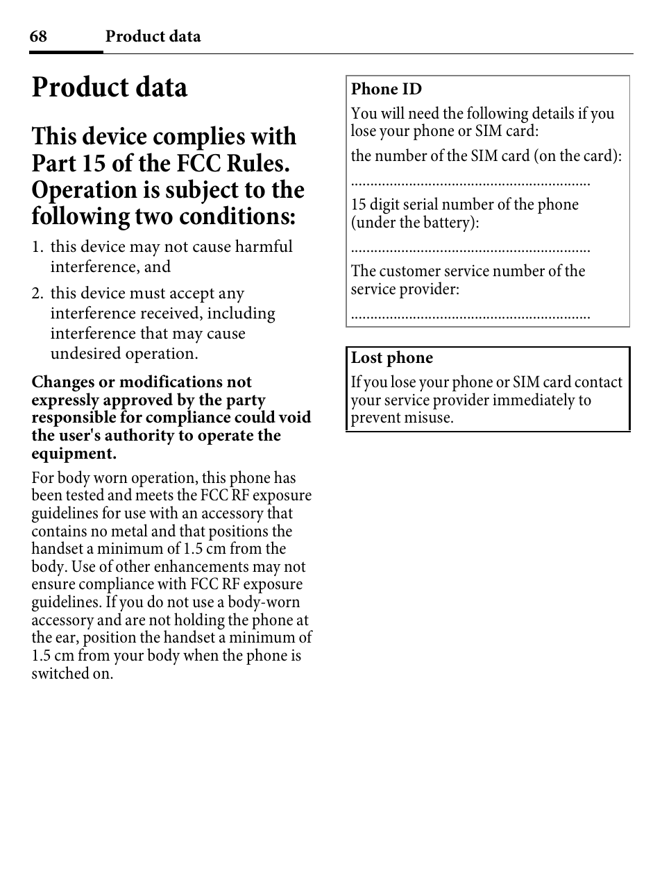 Product data | Kyocera E4000 User Manual | Page 68 / 73
