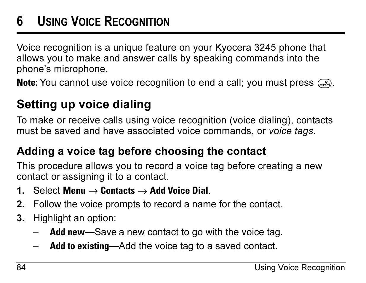 Setting up voice dialing | Kyocera 3245 User Manual | Page 104 / 146