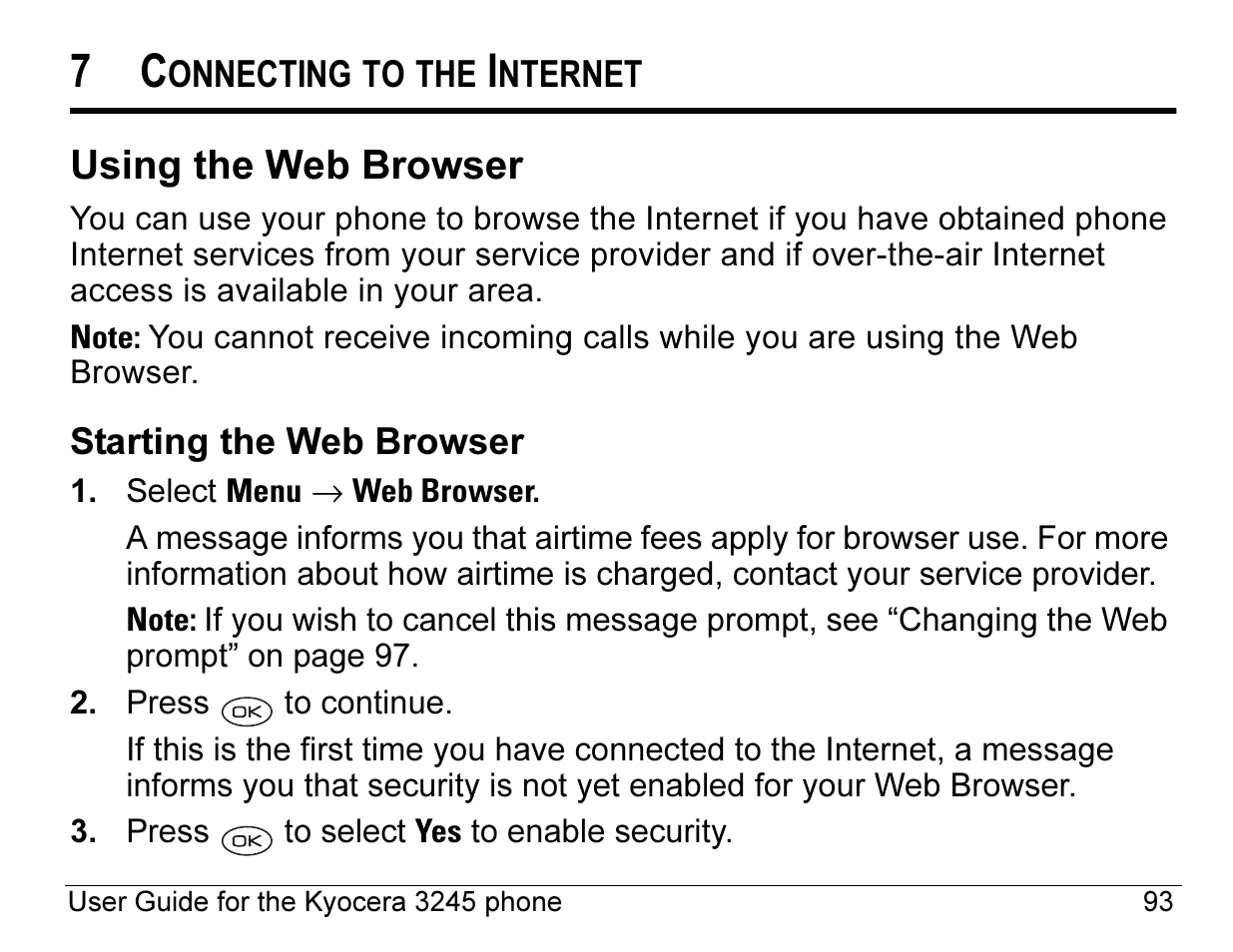 Using the web browser | Kyocera 3245 User Manual | Page 113 / 146