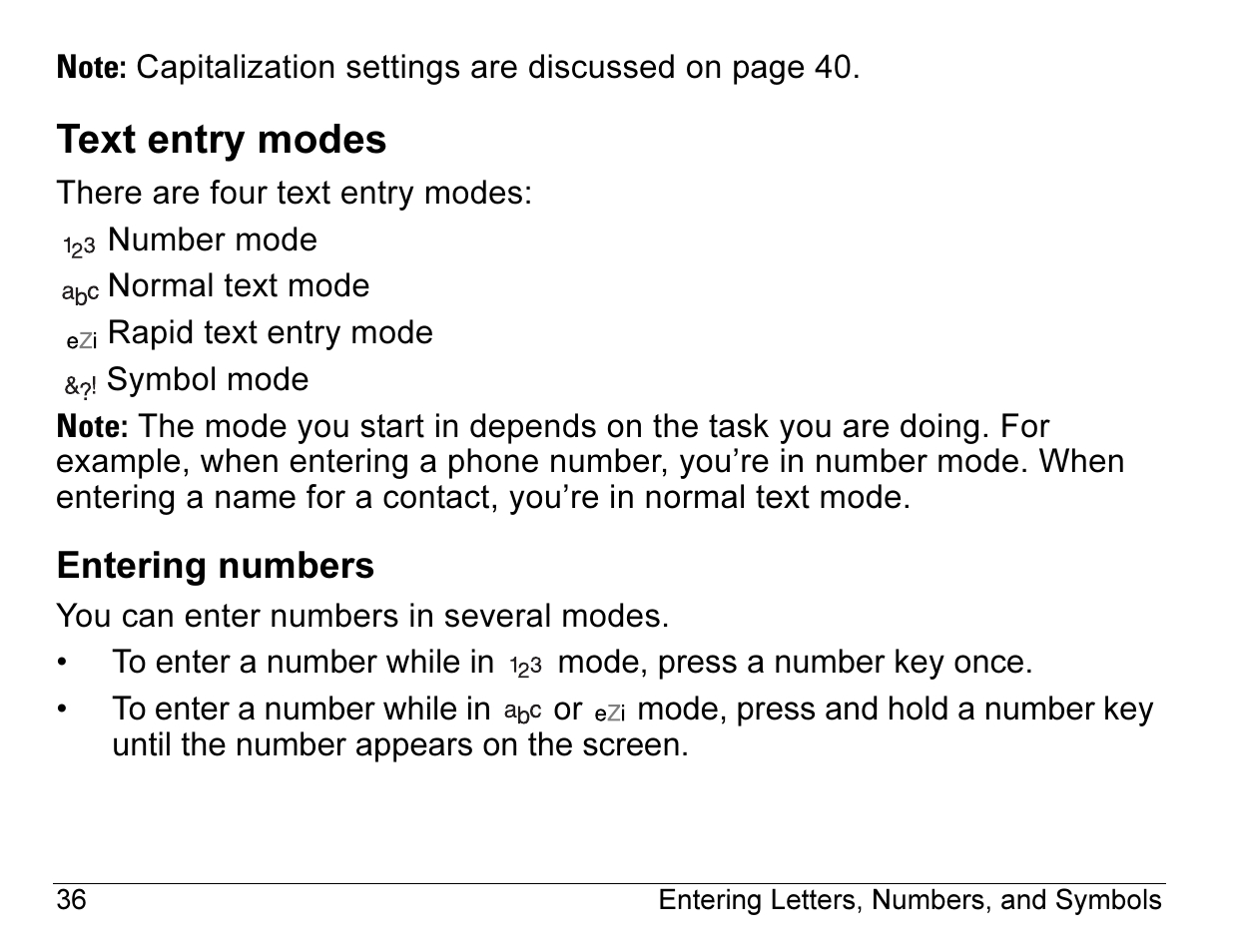 Text entry modes | Kyocera 3245 User Manual | Page 56 / 146
