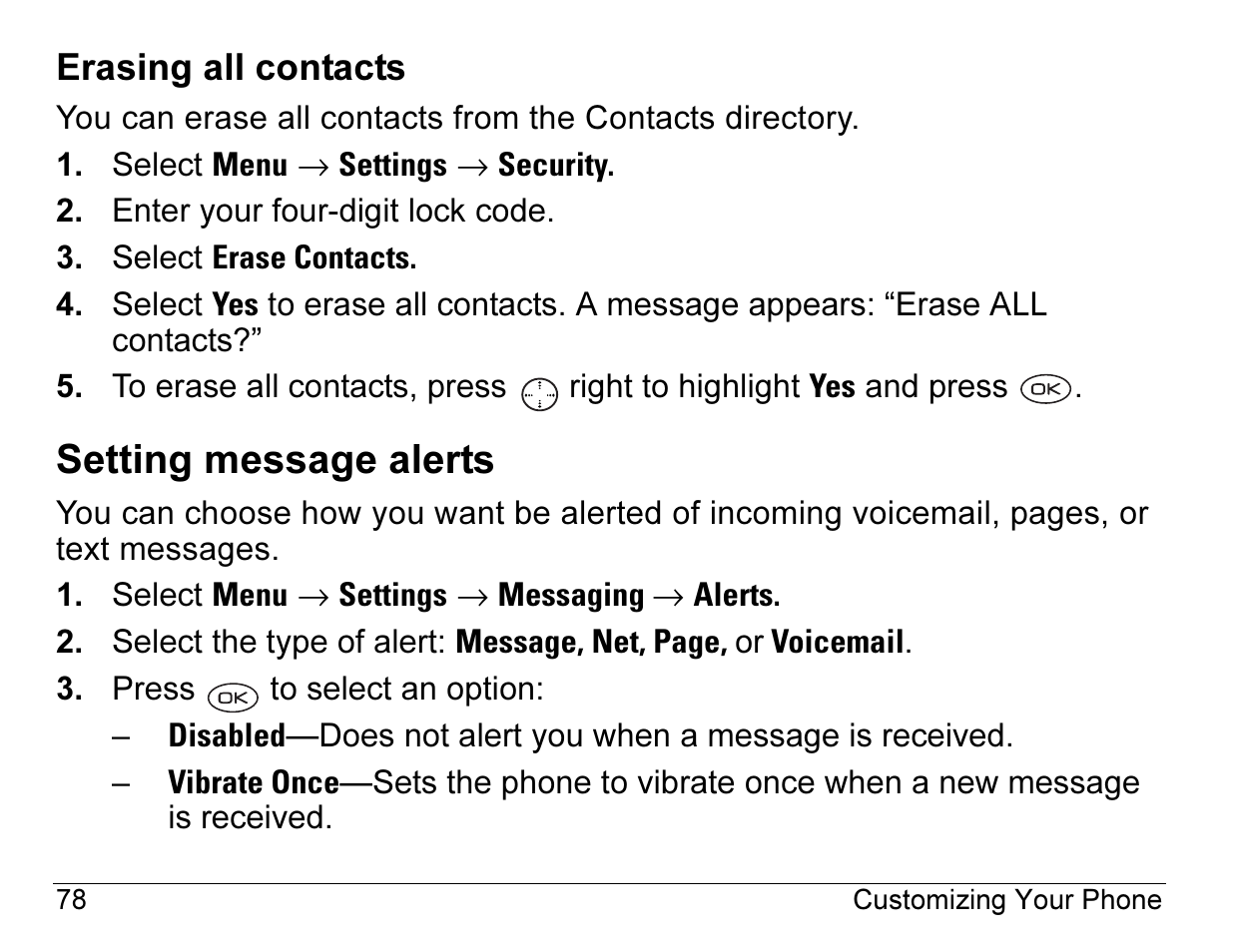 Setting message alerts | Kyocera 3245 User Manual | Page 98 / 146