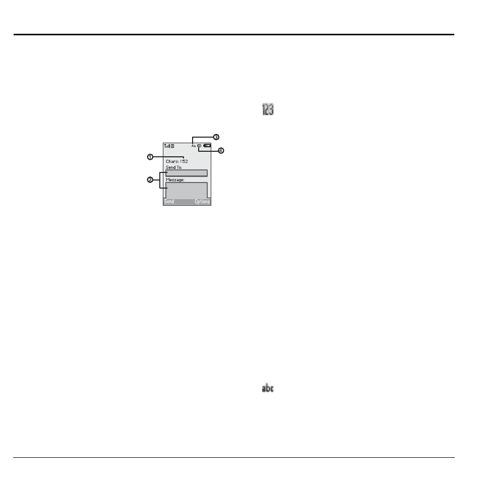 3 text entry, Text entry modes, Text entry fields | Current capitalization setting, Current text entry mode, Enter numbers with number keypad, Enter letters with number keypad, Text entry, 3text entry | Kyocera Domino S1310 User Manual | Page 18 / 76