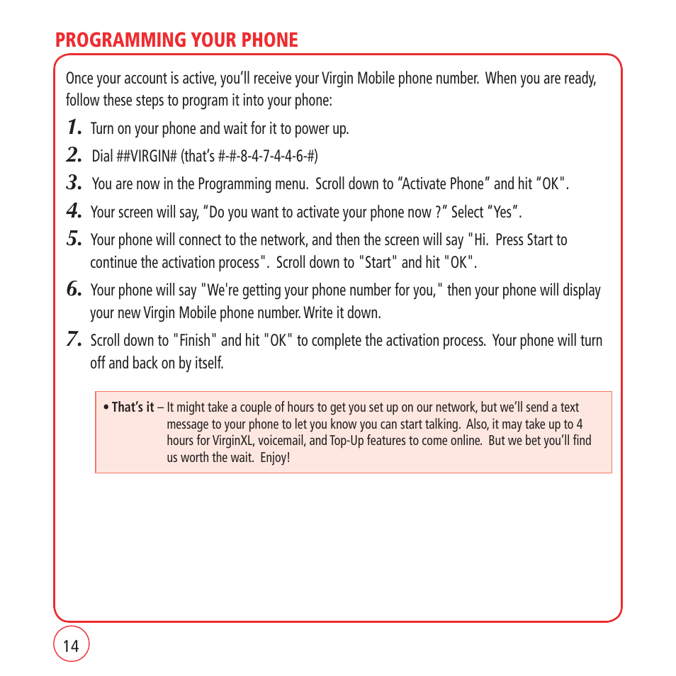 Programming your phone | Kyocera VM1450 User Manual | Page 14 / 148