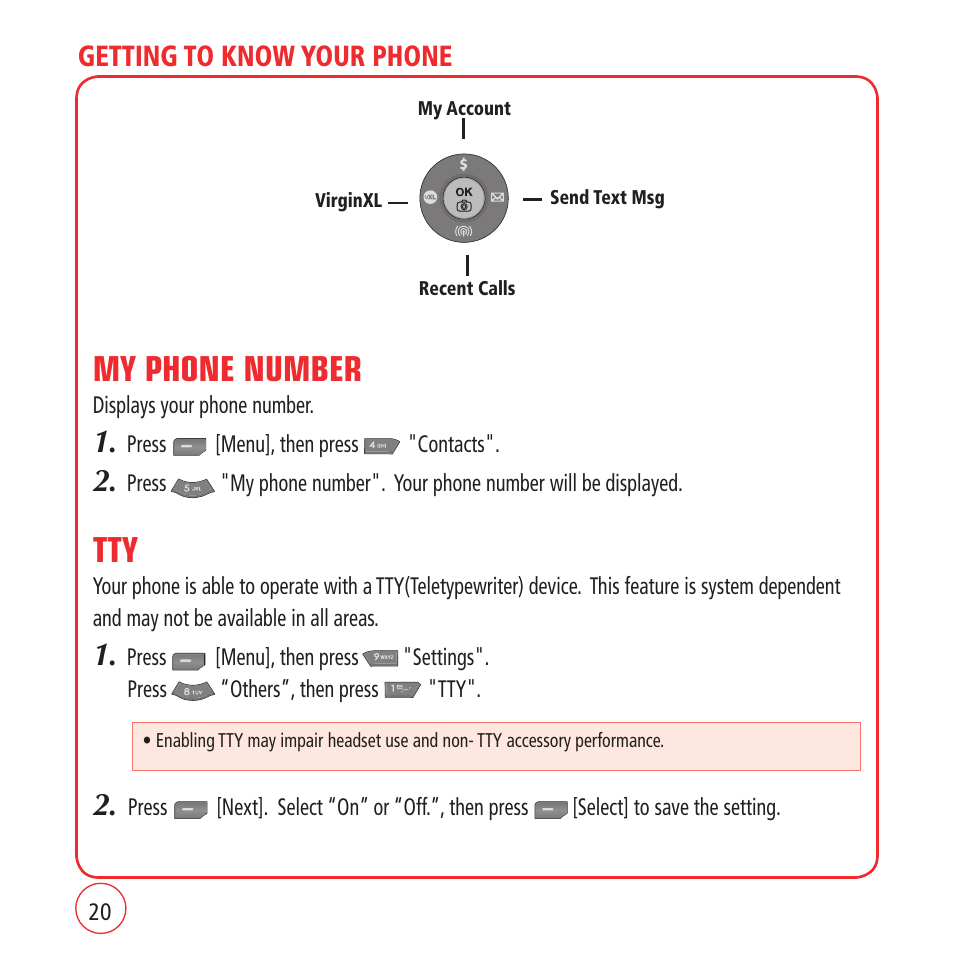 My phone number, Getting to know your phone | Kyocera VM1450 User Manual | Page 20 / 148