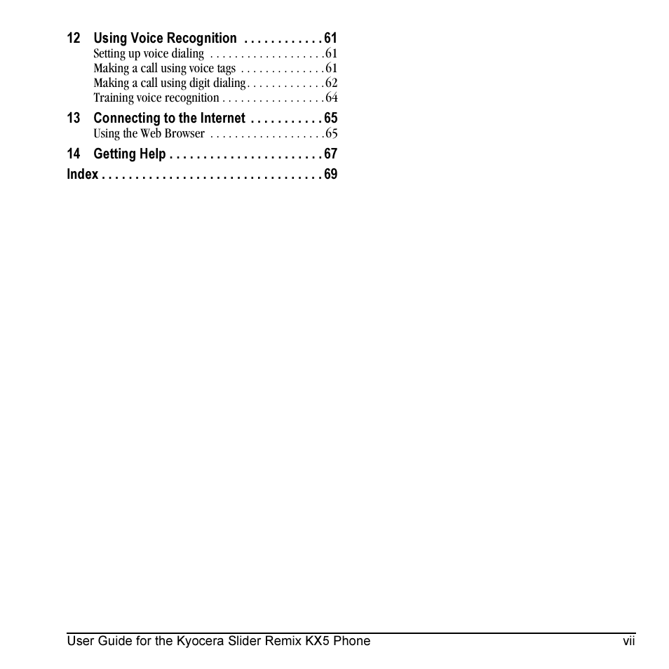 Kyocera KX5 User Manual | Page 7 / 80