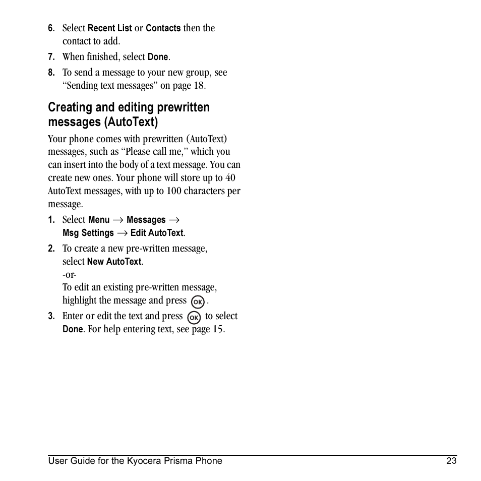 Kyocera Prisma KX17 User Manual | Page 31 / 48