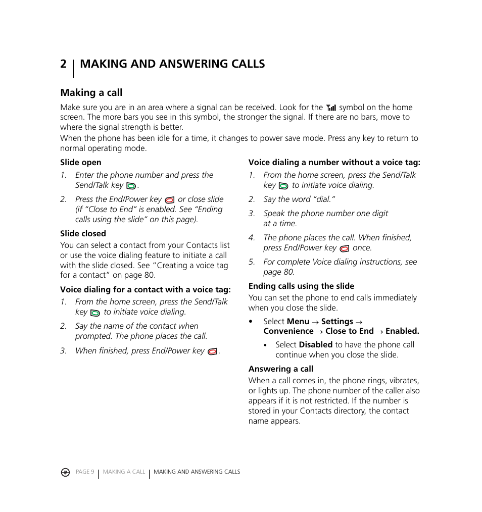 2making and answering calls | Kyocera Jet KX18 User Manual | Page 17 / 95