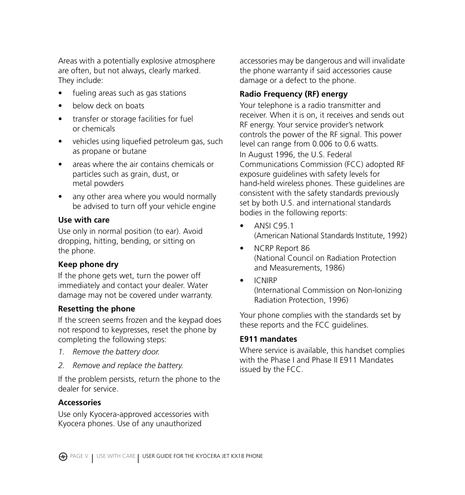Kyocera Jet KX18 User Manual | Page 5 / 95