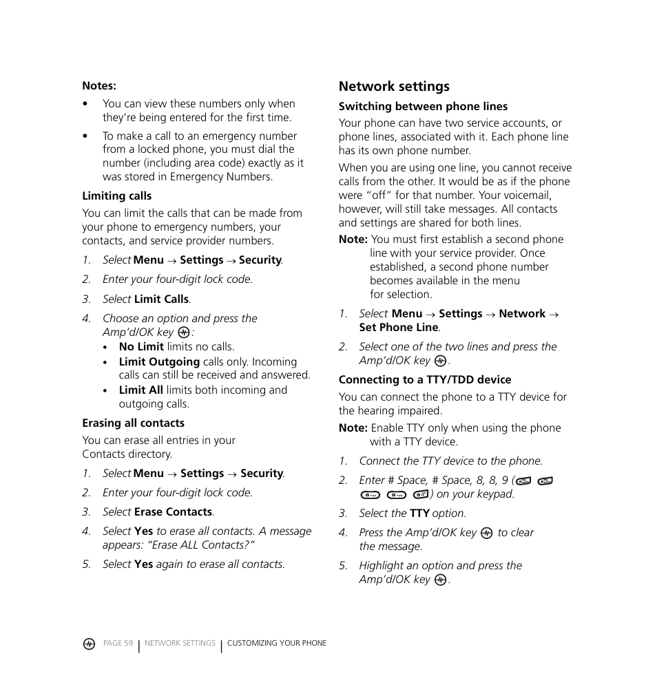 Network settings | Kyocera Jet KX18 User Manual | Page 67 / 95