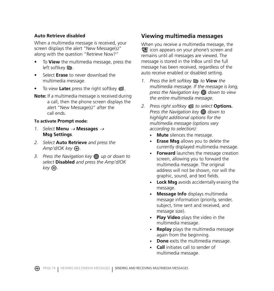 Viewing multimedia messages | Kyocera Jet KX18 User Manual | Page 82 / 95