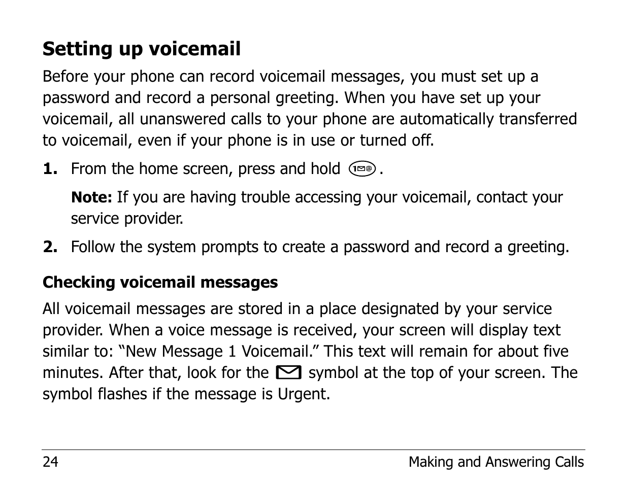 Setting up voicemail | Kyocera Phone 2235 User Manual | Page 44 / 136