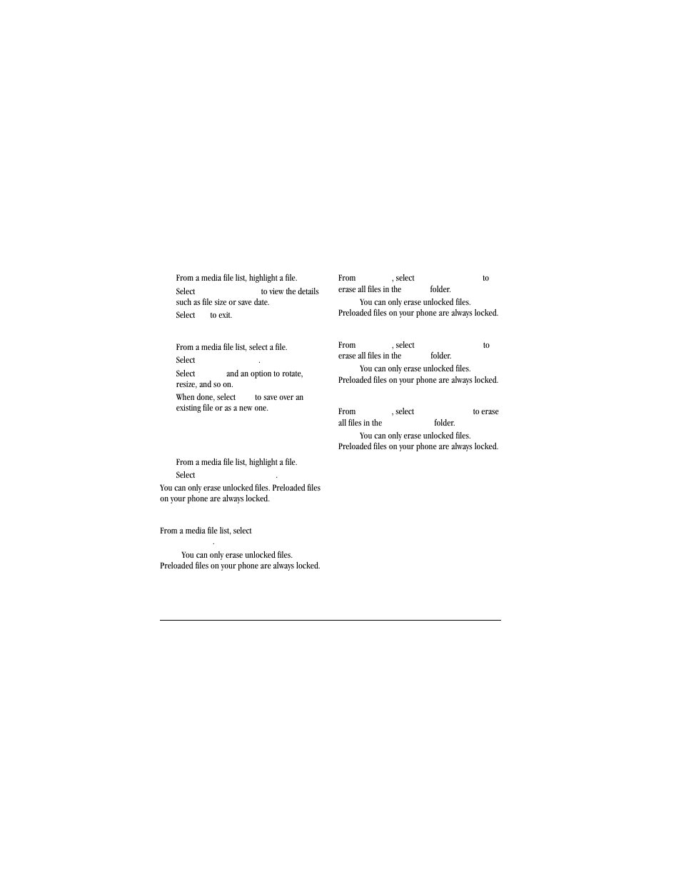 Erase media files | Kyocera Jax S1300 User Manual | Page 42 / 68