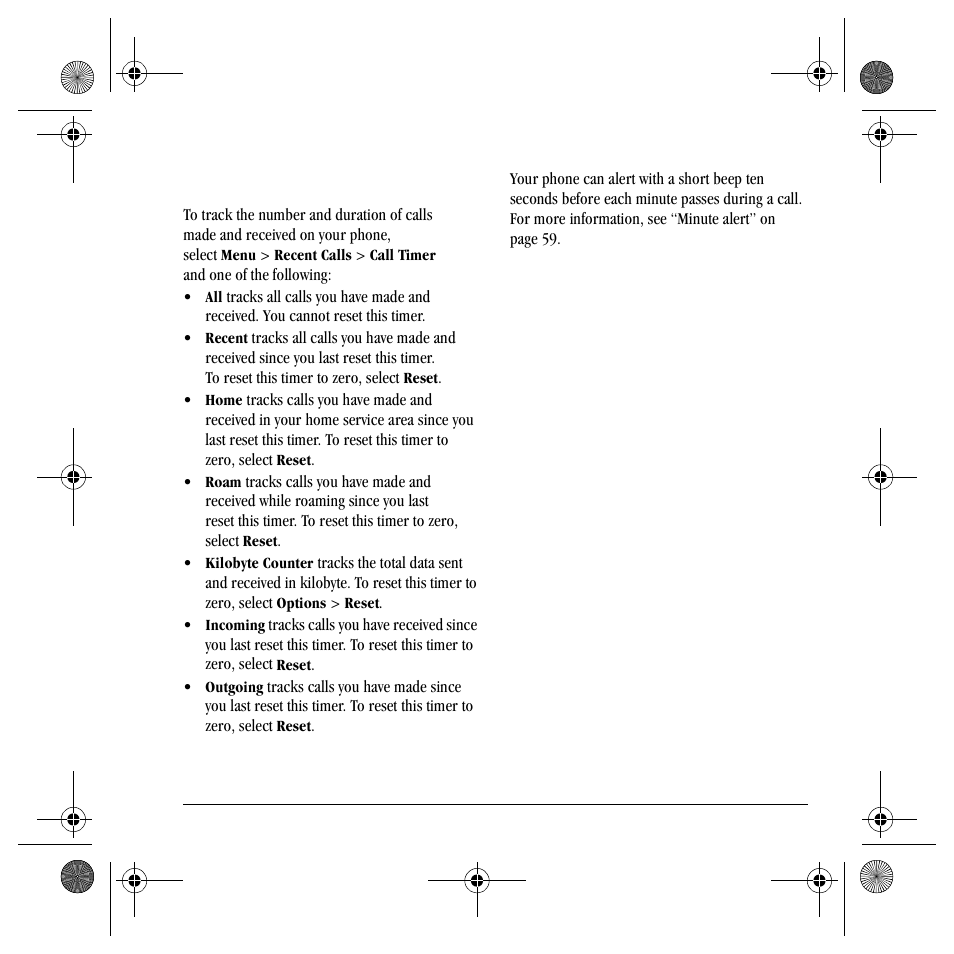 Call timers | Kyocera S4000 User Manual | Page 25 / 80