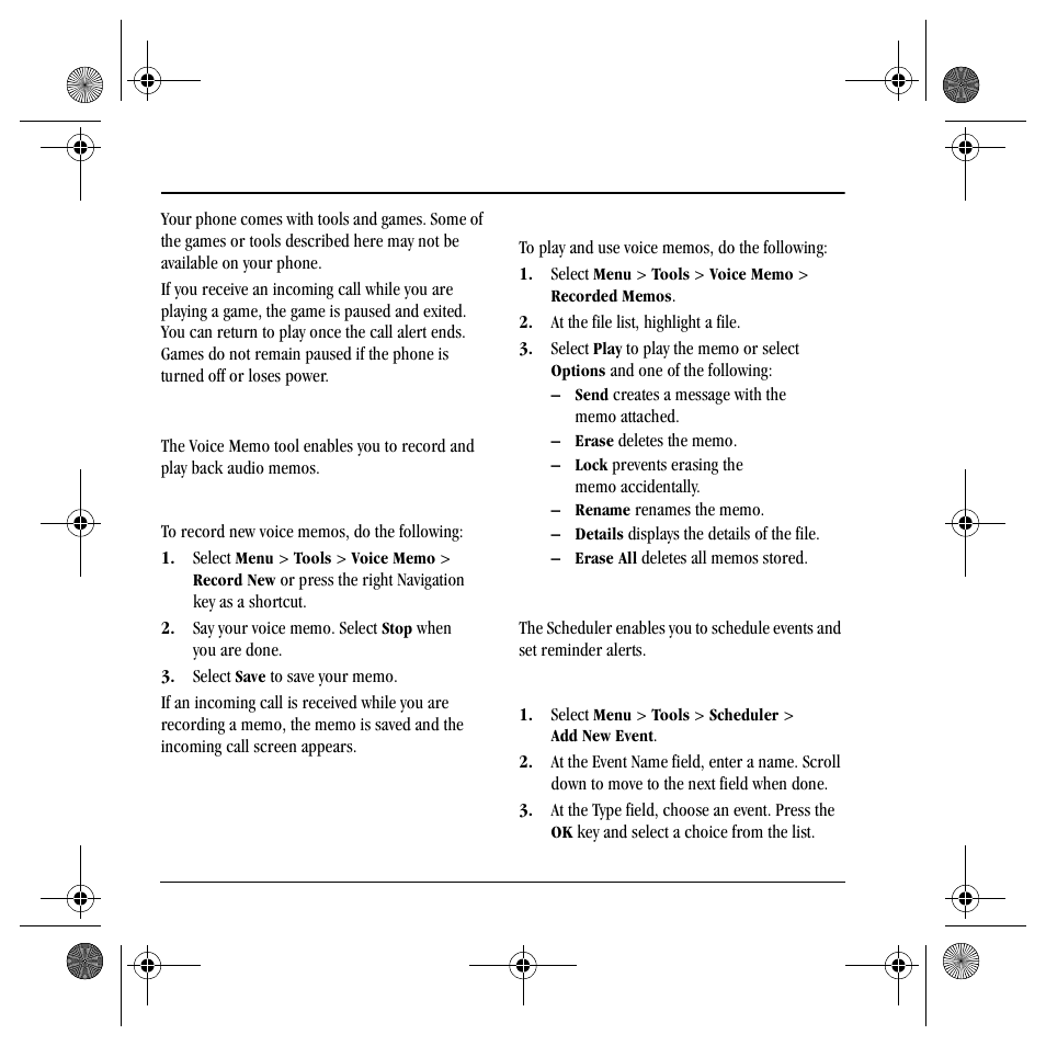 11 t, Scheduler, Ools | Kyocera S4000 User Manual | Page 48 / 80