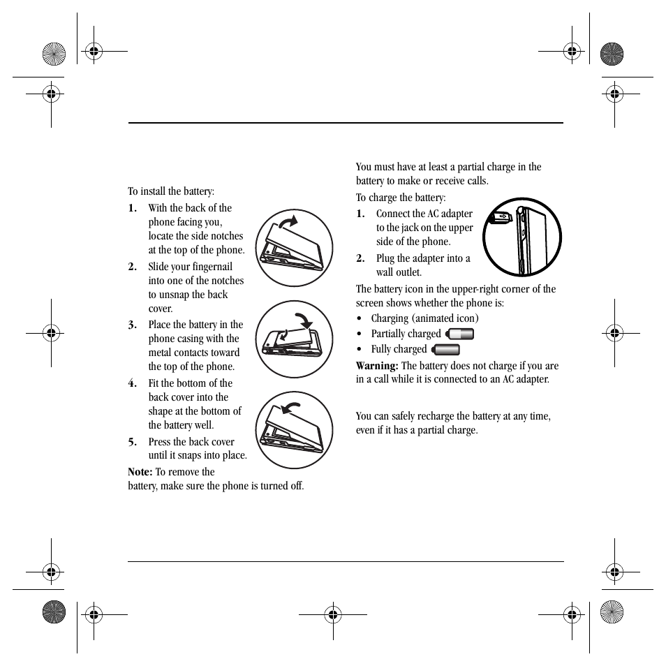 Phone battery | Kyocera S4000 User Manual | Page 9 / 80