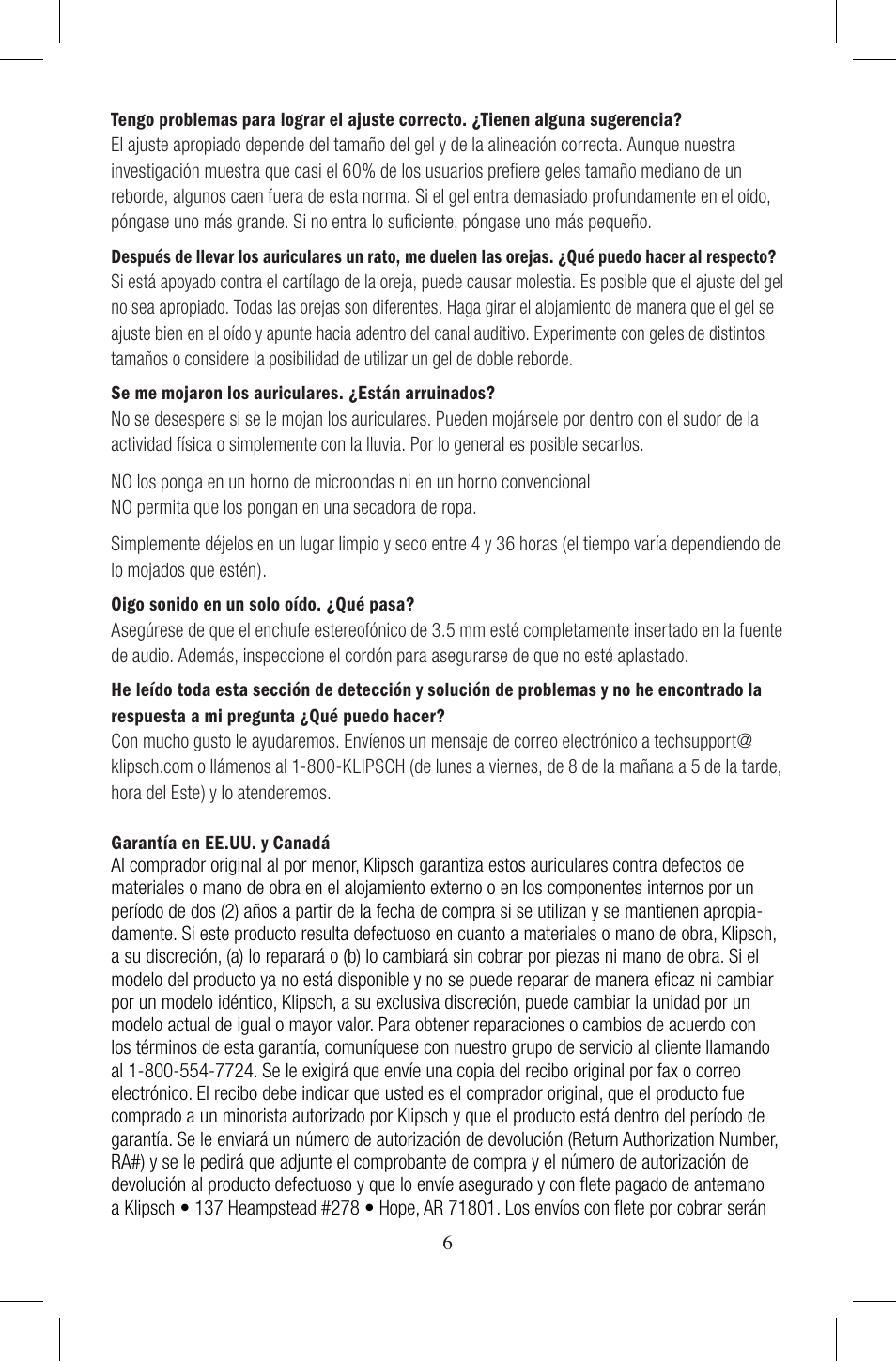 Klipsch Earphones User Manual | Page 21 / 24