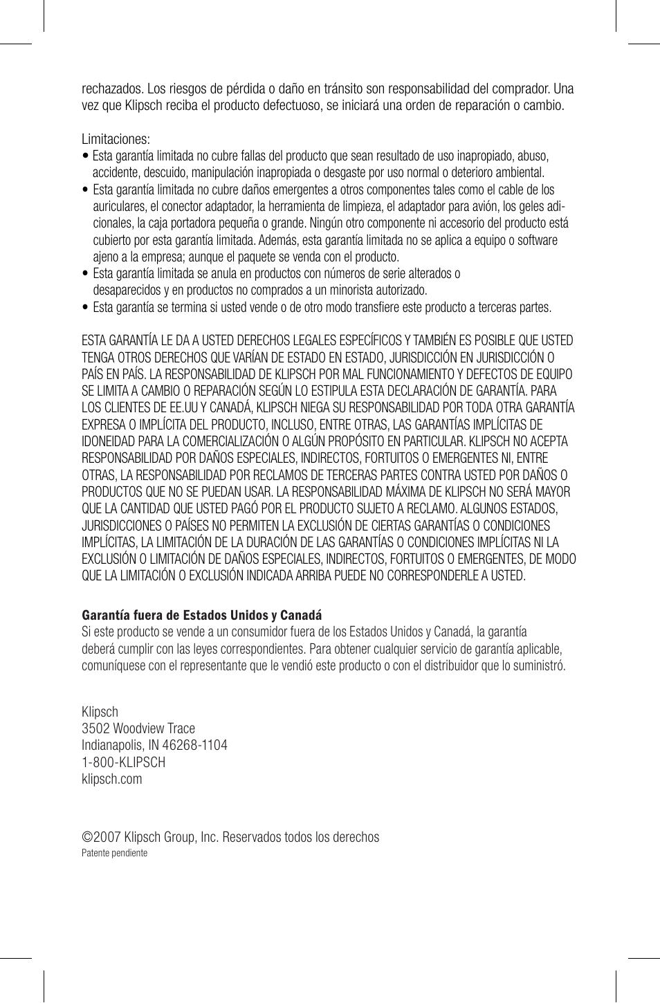 Klipsch Earphones User Manual | Page 22 / 24