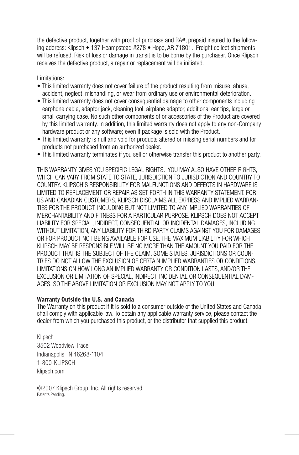 Klipsch Earphones User Manual | Page 8 / 24