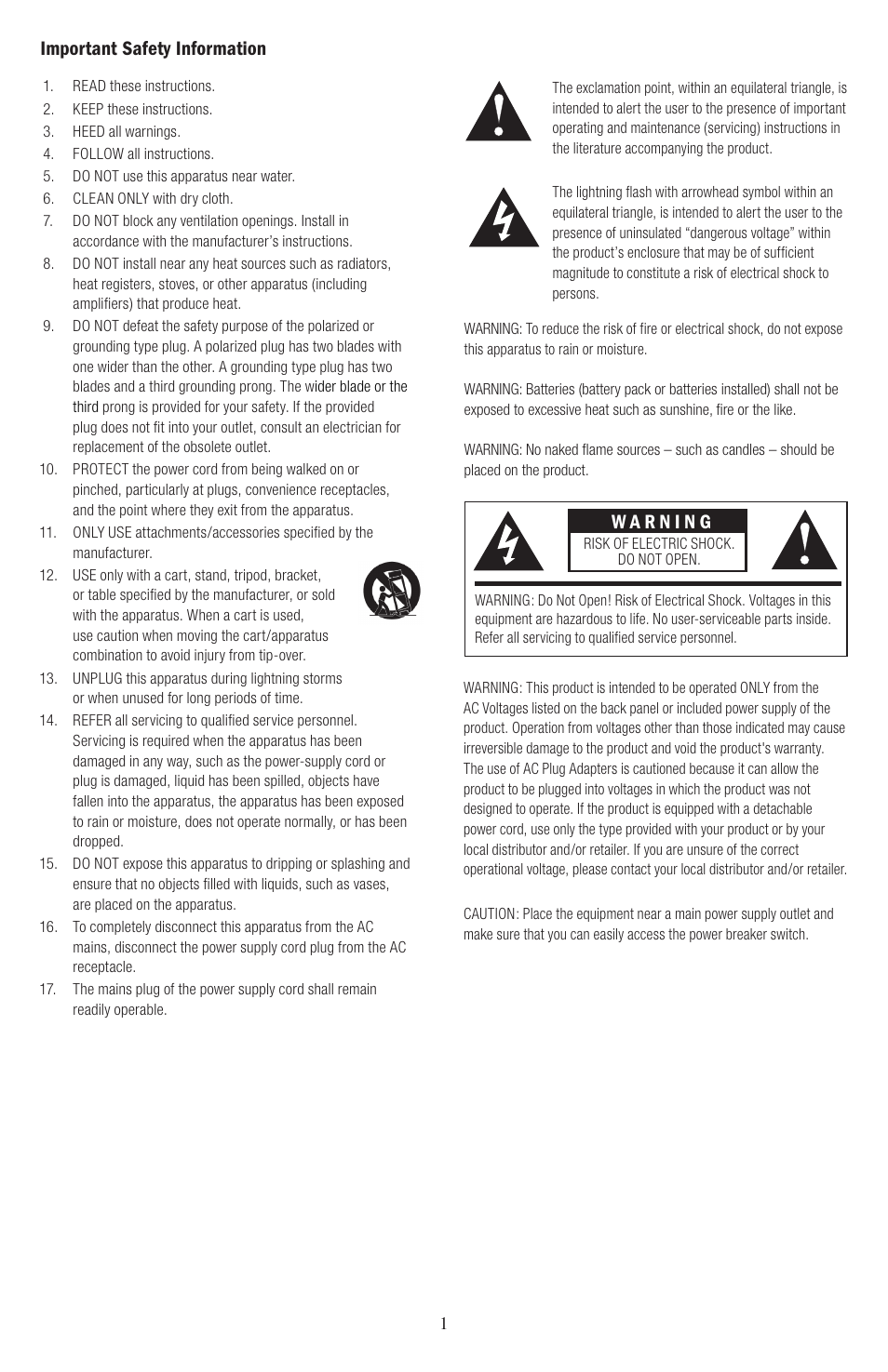 Important safety information | Klipsch Groove PM20 User Manual | Page 3 / 8