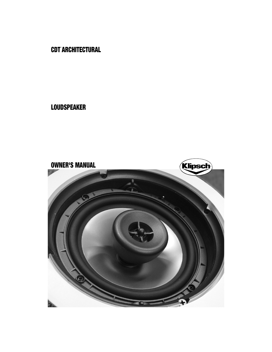 Klipsch CDT ARCHITECTURAL User Manual | 5 pages