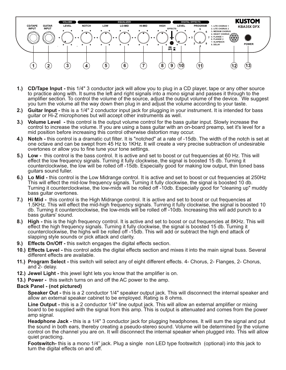 Kustom KBA35XDFX User Manual | Page 3 / 4