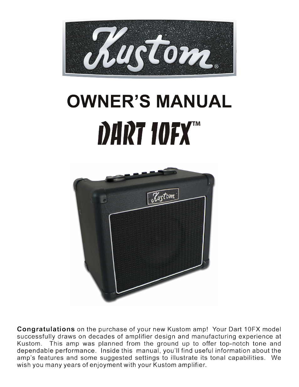 Kustom Dart 10FX User Manual | 8 pages