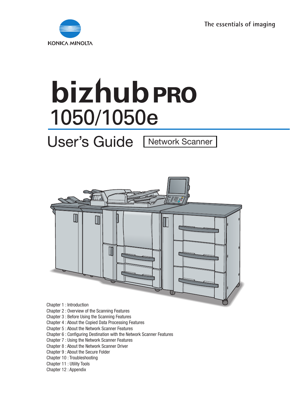 Konica Minolta BIZHUB PRO 1050E User Manual | 190 pages