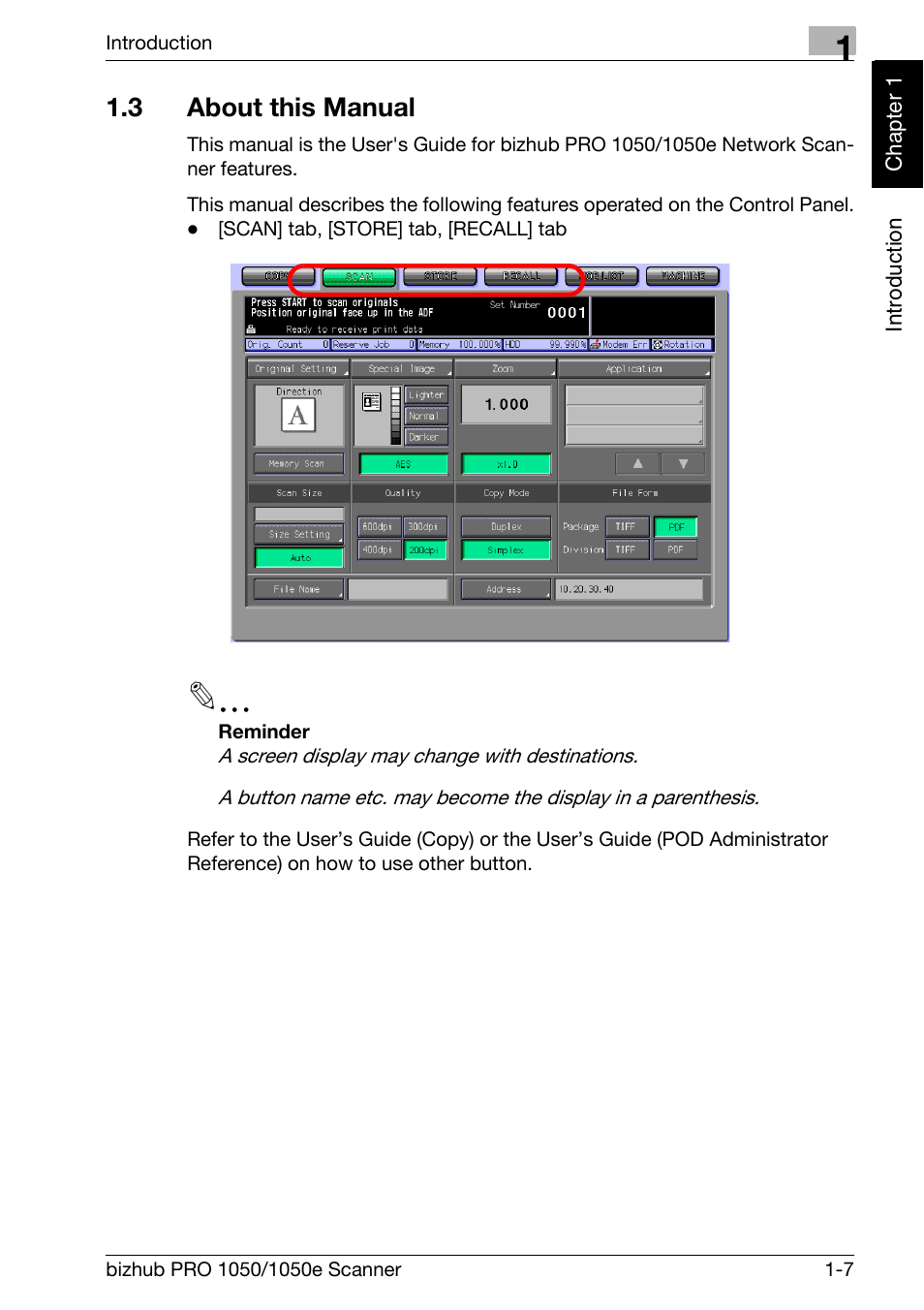 3 about this manual, About this manual -7 | Konica Minolta BIZHUB PRO 1050E User Manual | Page 12 / 190