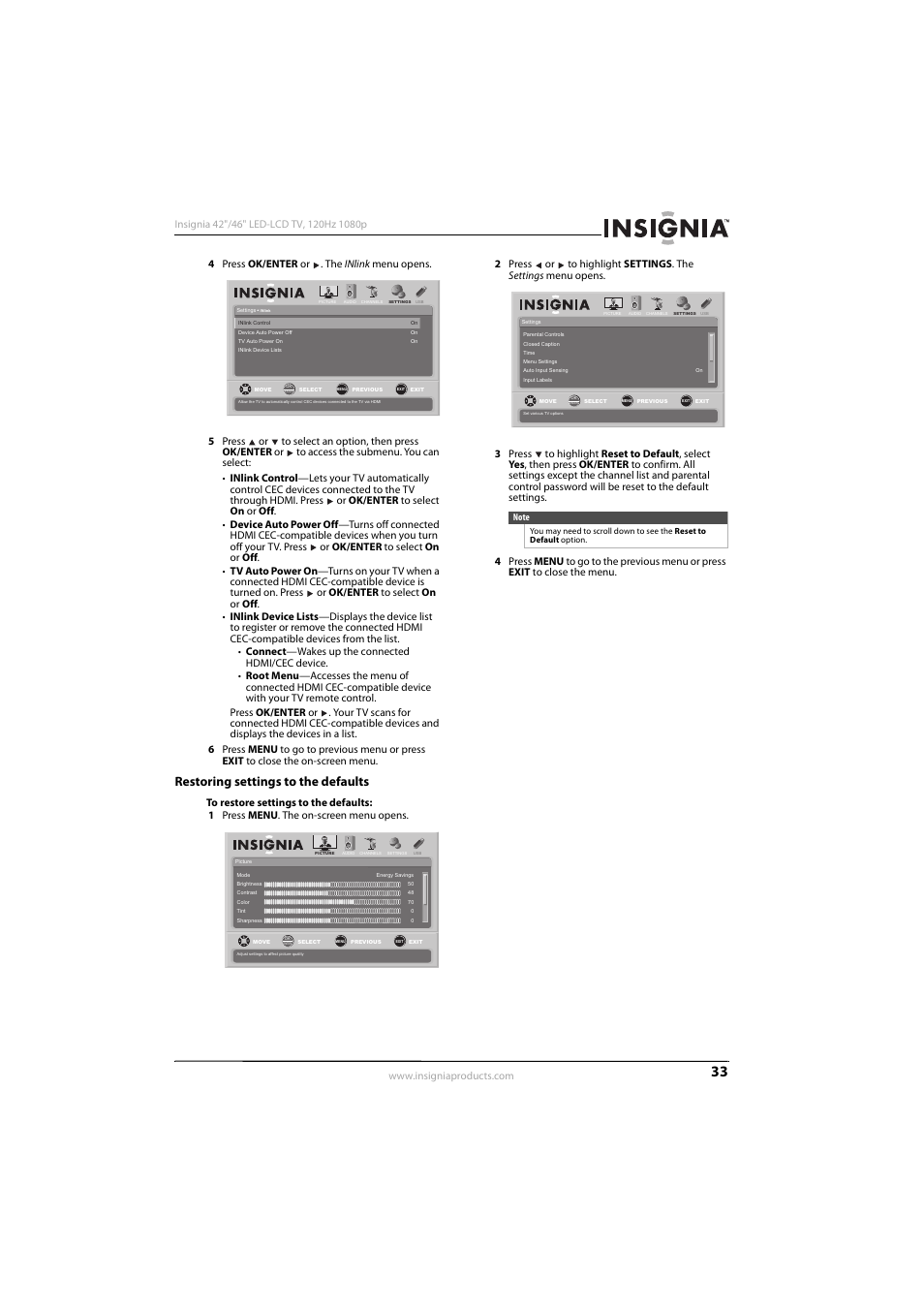 Restoring settings to the defaults | Konica Minolta NS-42E570A11 User Manual | Page 37 / 48