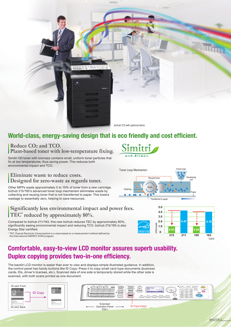 Reduce co, Reduced by approximately 80 | Konica Minolta Bizhub 215 User Manual | Page 3 / 4