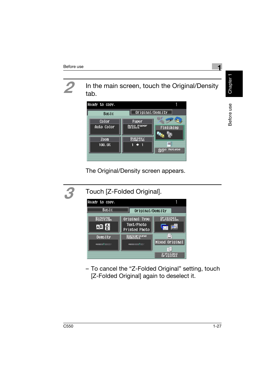 Konica Minolta C550 User Manual | Page 36 / 164