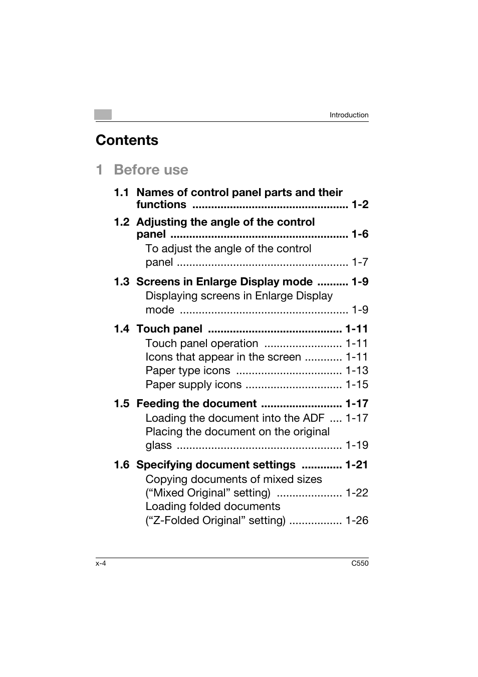 Konica Minolta C550 User Manual | Page 5 / 164