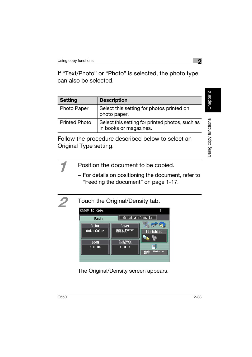 Konica Minolta C550 User Manual | Page 76 / 164
