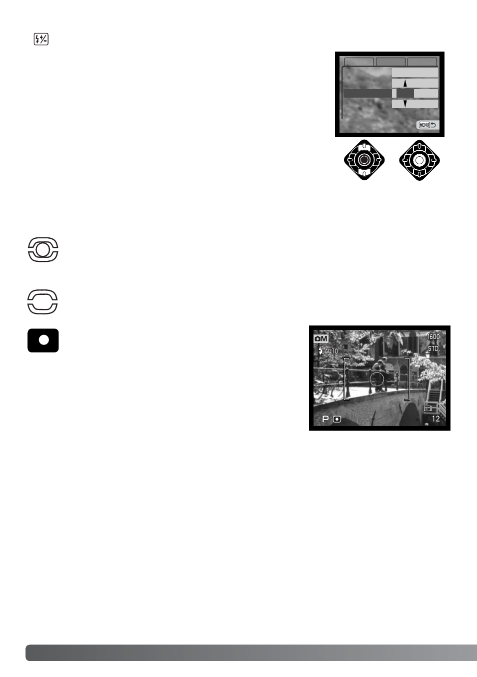 Flash compensation metering modes, Metering modes flash compensation | Konica Minolta DiMAGE F200 User Manual | Page 68 / 132