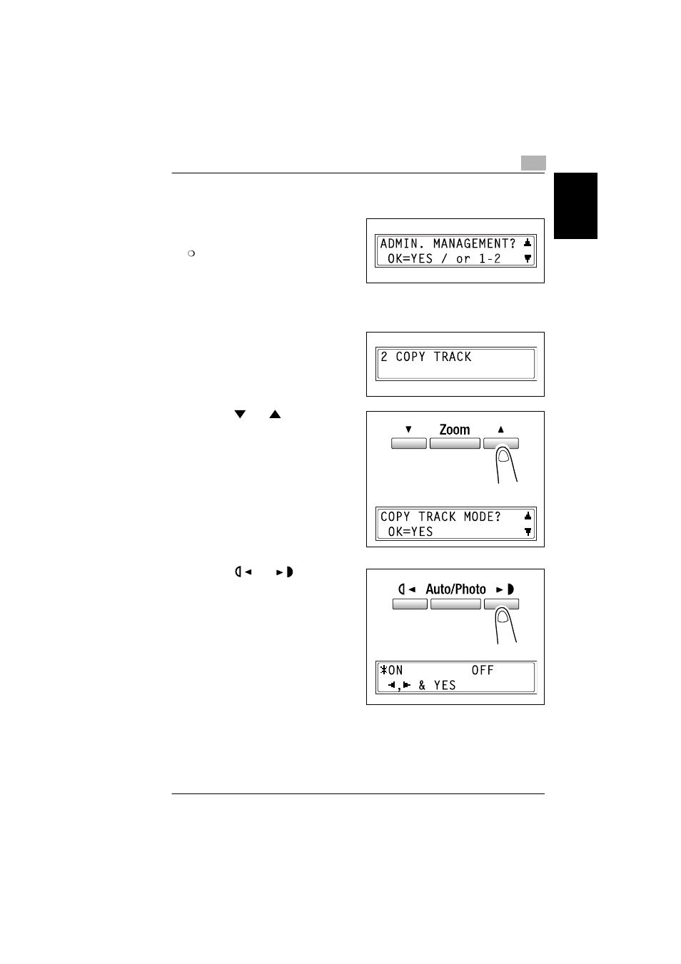 To turn on/off user (section) management, To turn on/off user (section) management -29, To turn on | Off user (section) management | Konica Minolta bizhub 180 User Manual | Page 186 / 256