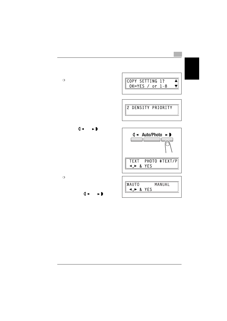 To set the “density priority” function, To set the, Density priority | Function -42 | Konica Minolta bizhub 180 User Manual | Page 198 / 256