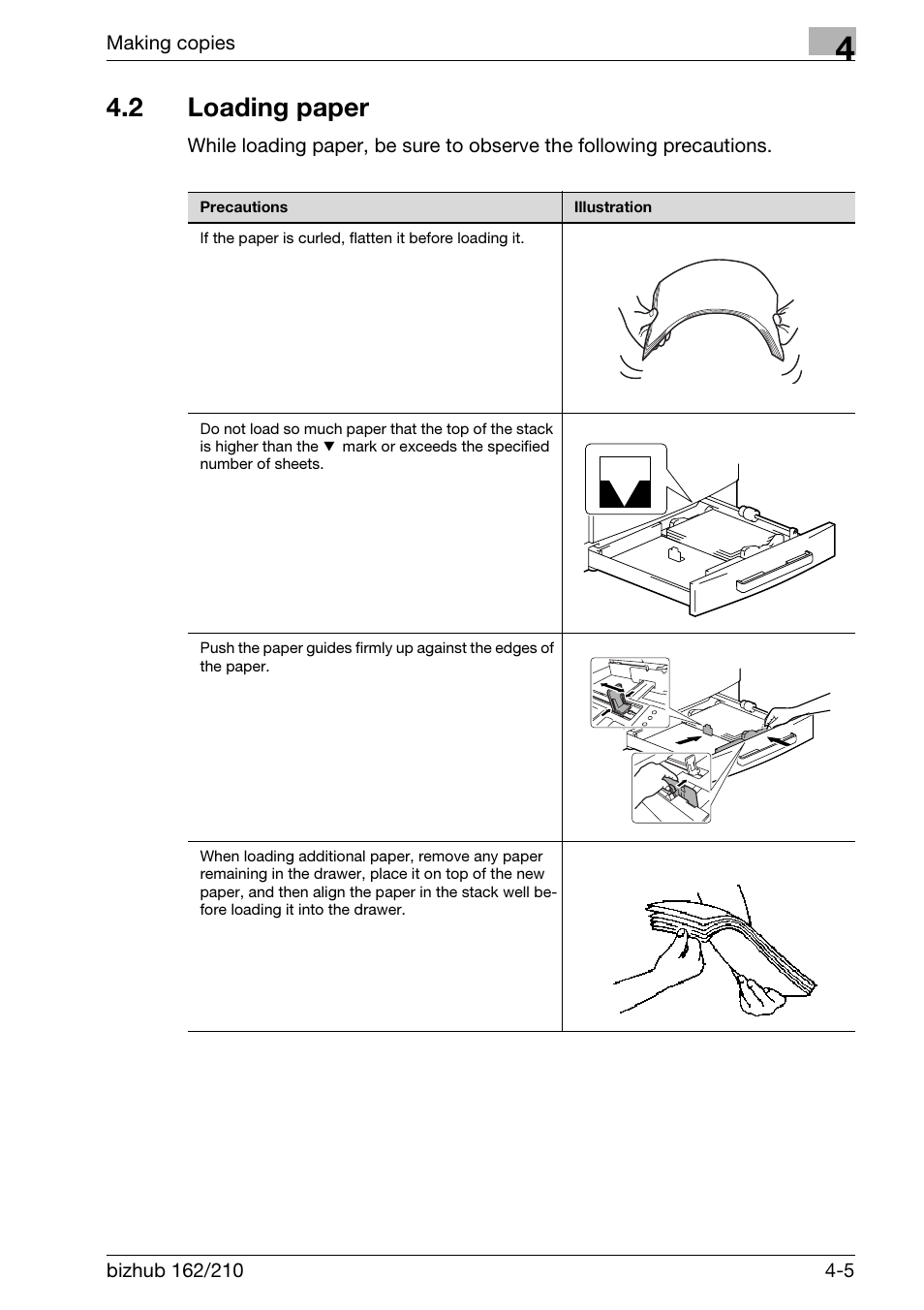 2 loading paper, Loading paper -5 | Konica Minolta BIZHUB 210 User Manual | Page 109 / 256