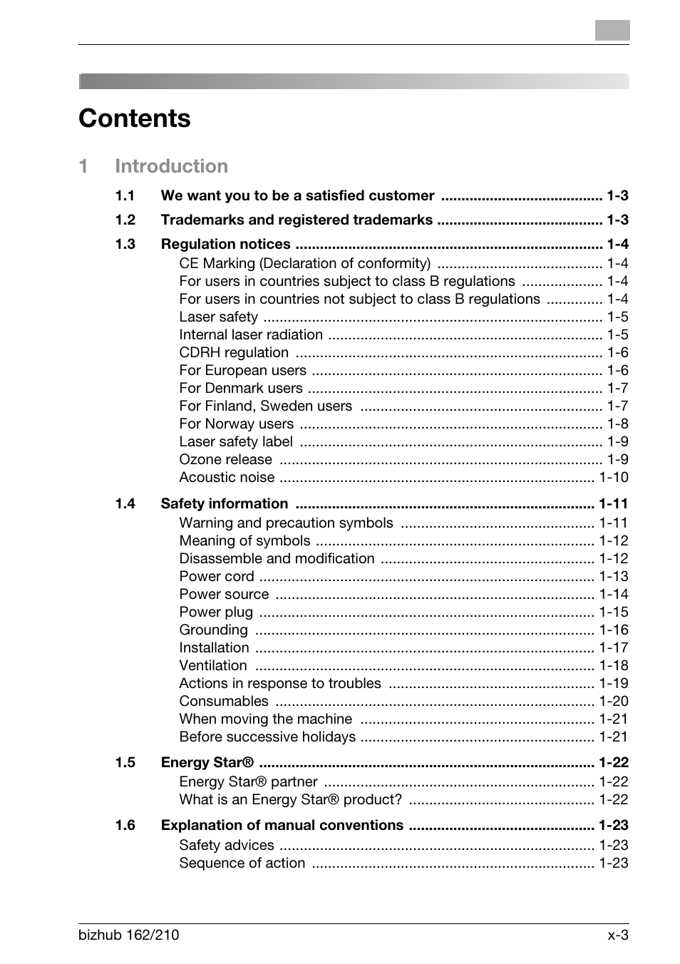 Konica Minolta BIZHUB 210 User Manual | Page 5 / 256