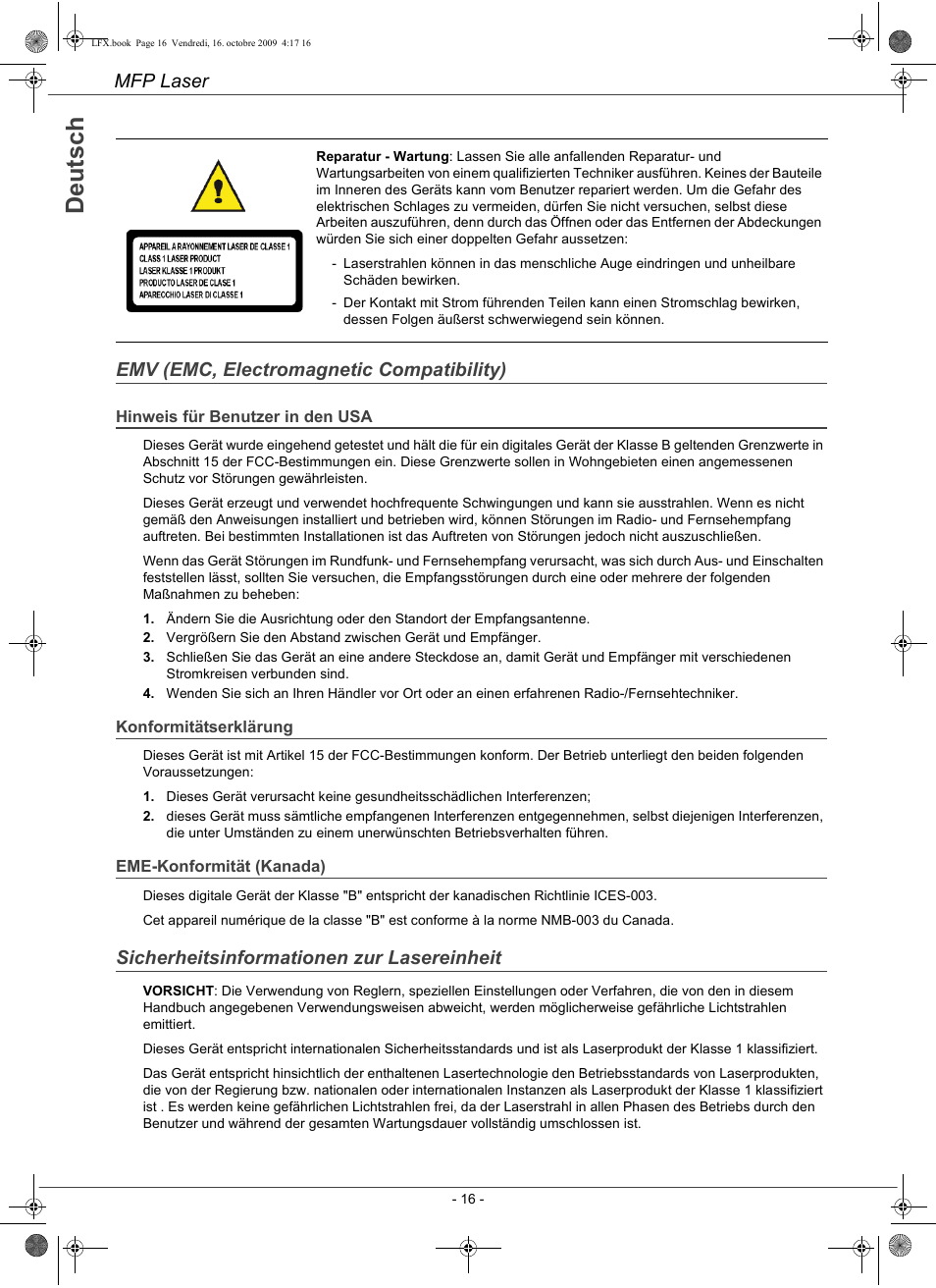 De u ts c h | Konica Minolta PAGEPRO 1480MF User Manual | Page 17 / 198