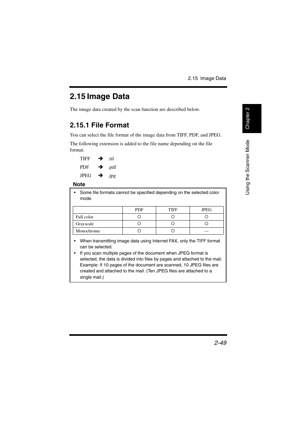 15 image data, 1 file format, 15 image data -49 | 1 file format -49 | Konica Minolta IC-401 User Manual | Page 102 / 106