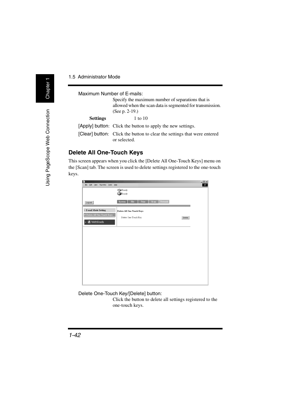 Delete all one-touch keys | Konica Minolta IC-401 User Manual | Page 49 / 106