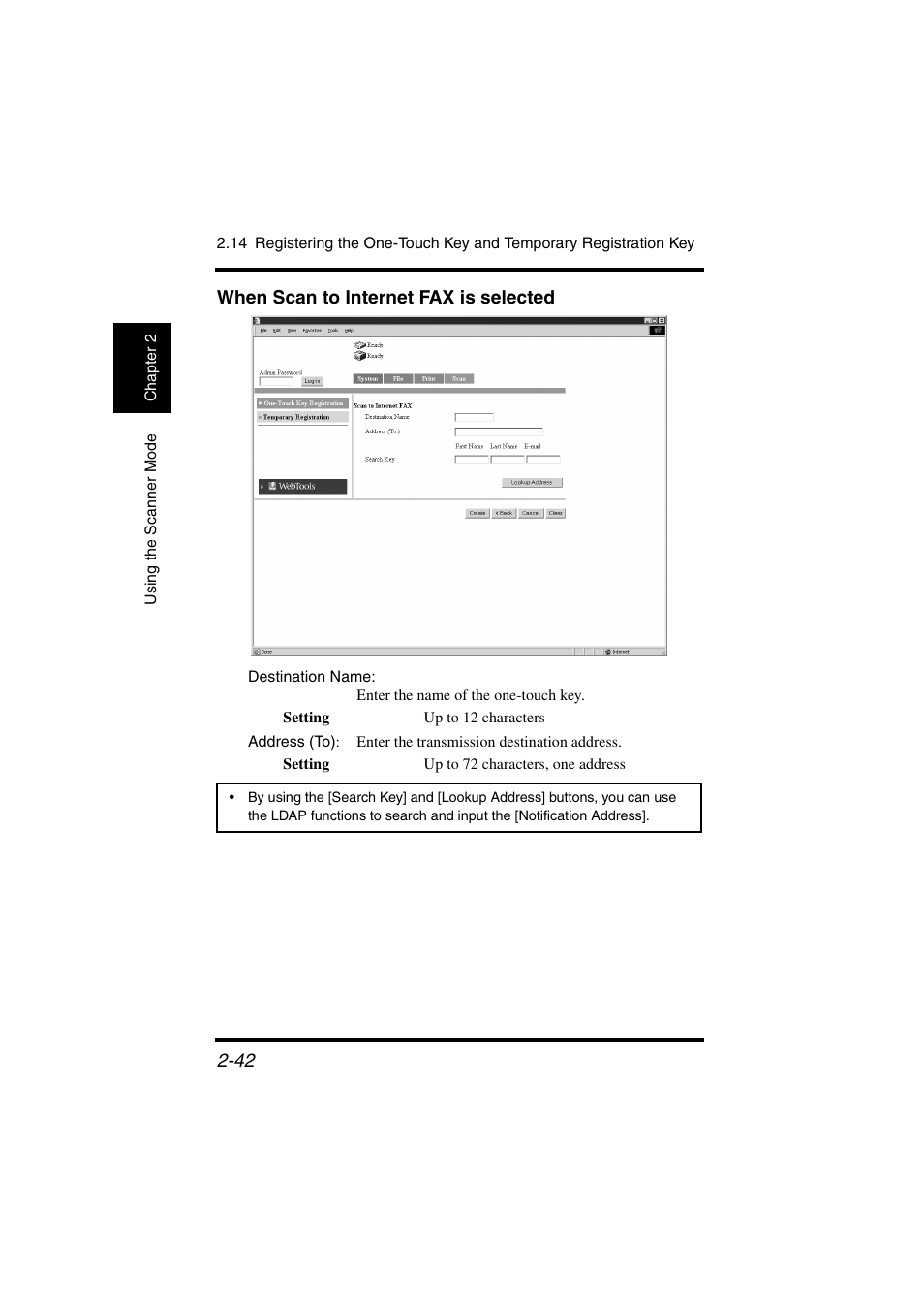 When scan to internet fax is selected, P. 2-42, p, P. 2-42) | Konica Minolta IC-401 User Manual | Page 95 / 106