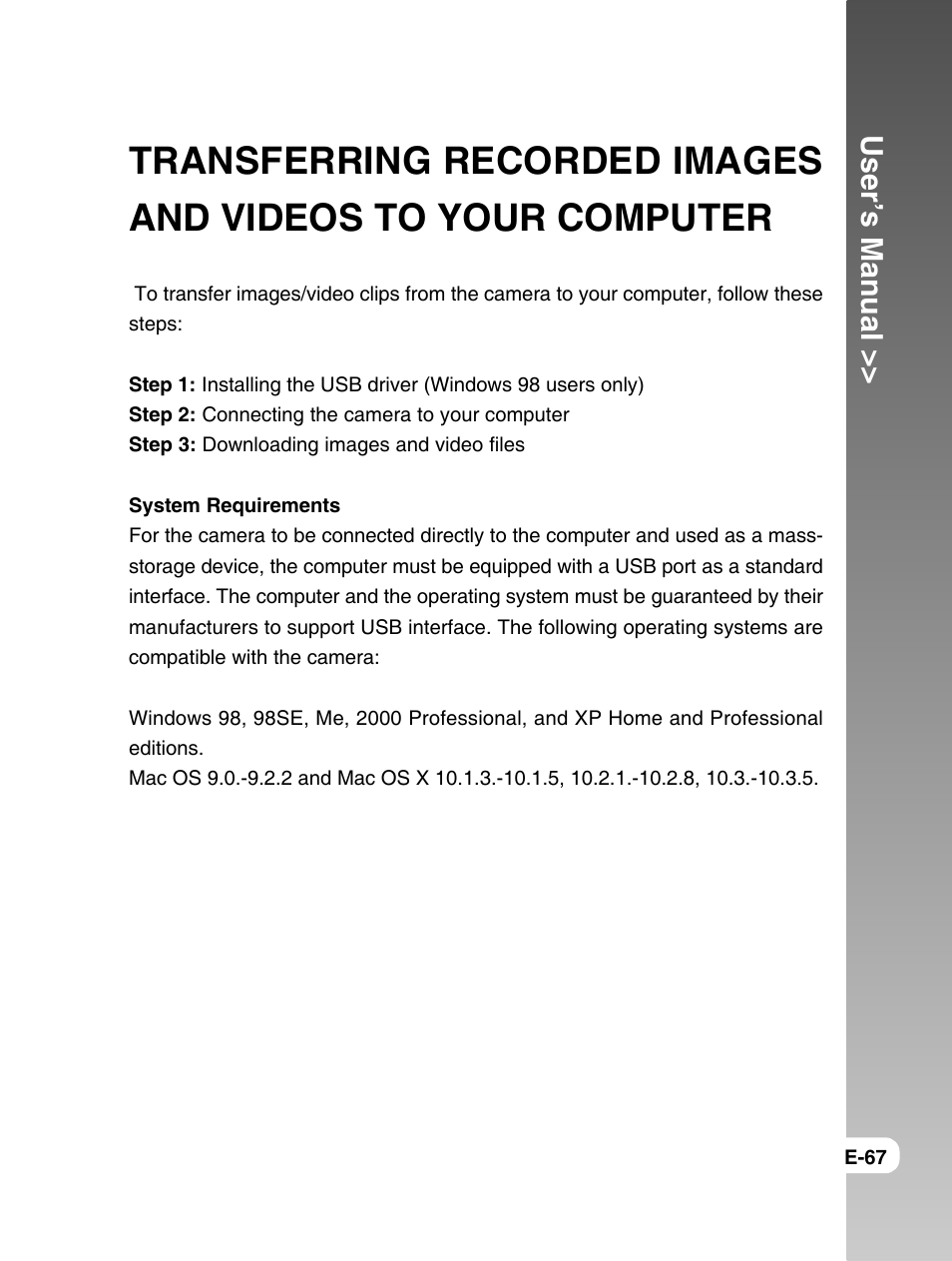 User’s manual | Konica Minolta E50 User Manual | Page 67 / 75