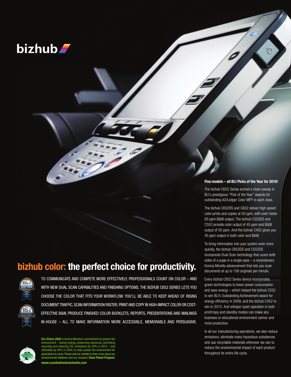 Bizhub color: the perfect choice for productivity | Konica Minolta BIZHUB C552 User Manual | Page 2 / 8