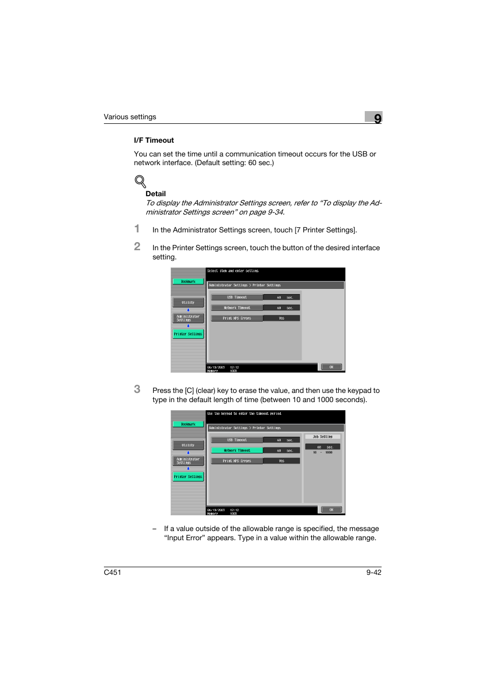 I/f timeout, I/f timeout -42 | Konica Minolta BIZHUP C451 User Manual | Page 353 / 410