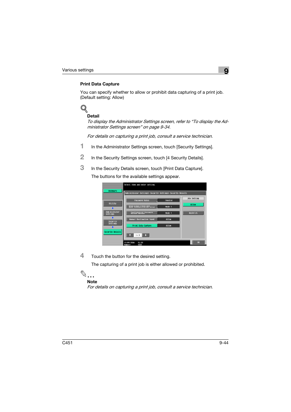Print data capture, Print data capture -44 | Konica Minolta BIZHUP C451 User Manual | Page 355 / 410