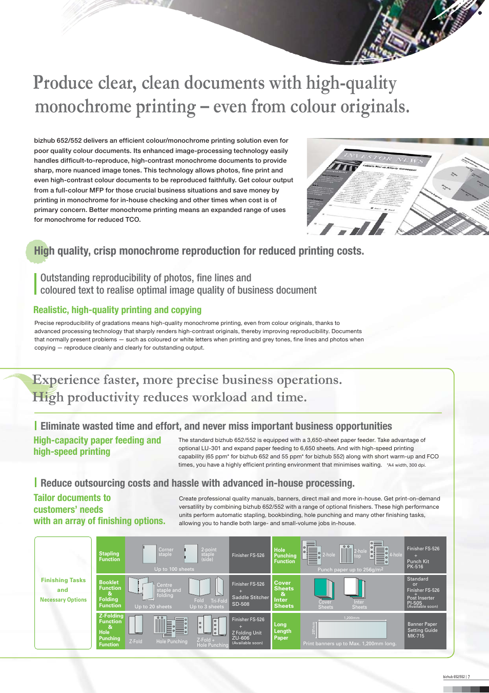 Realistic, high-quality printing and copying | Konica Minolta bizhub Color Scanner 652 User Manual | Page 7 / 8