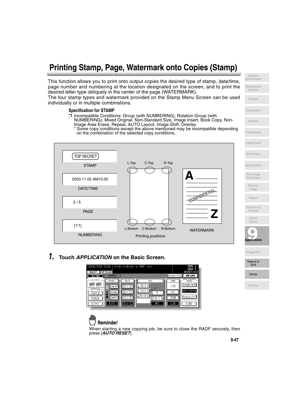 Touch application on the basic screen | Konica Minolta 7222 User Manual | Page 217 / 328