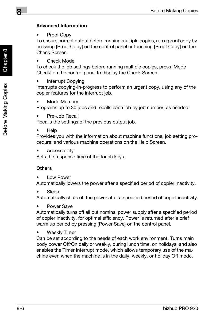Advanced information -6 others -6 | Konica Minolta BIZHUB PRO bizhubPRO920 User Manual | Page 152 / 410